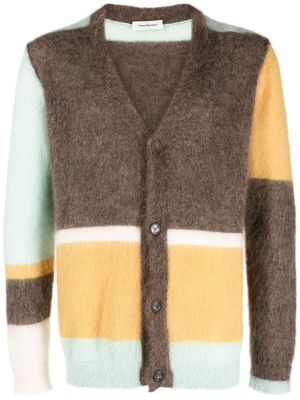 There Was One colour-block V-neck cardigan - Brown