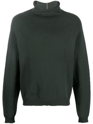 There Was One contrast-stitch roll-neck jumper - Green