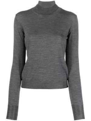 There Was One contrast-stripe roll-neck jumper - Grey