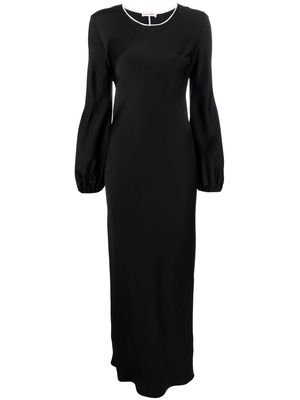 There Was One contrasting-trim fitted evening dress - Black