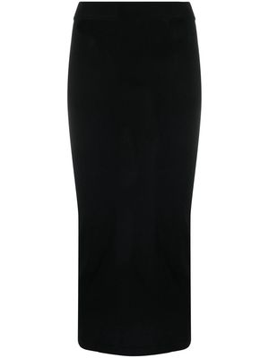 There Was One contrasting-trim knitted midi skirt - Black
