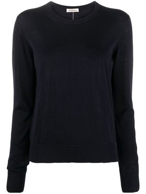 There Was One crew-neck silk-blend jumper - Blue