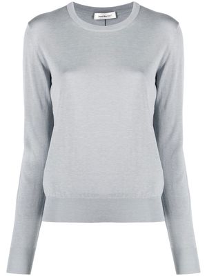 There Was One crew-neck silk-blend jumper - Grey