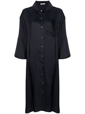There Was One cropped-sleeve midi shirt dress - Blue