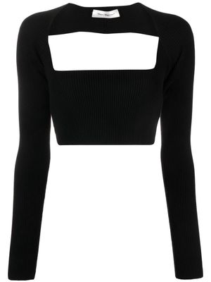 There Was One cut-out knitted cropped top - Black