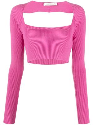 There Was One cut-out knitted cropped top - Pink