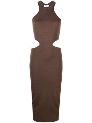 There Was One cut-out knitted midi dress - Brown