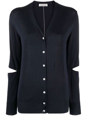 There Was One cut-out V-neck cardigan - Blue