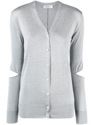 There Was One cut-out V-neck cardigan - Grey