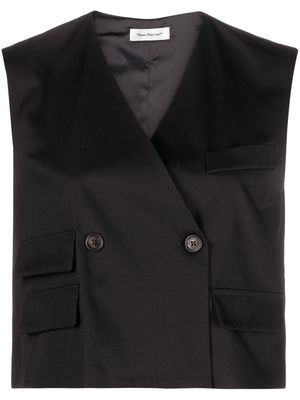 There Was One double-breasted cotton waistcoat - Black
