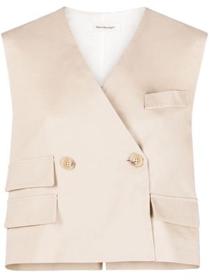 There Was One double-breasted cotton waistcoat - Neutrals