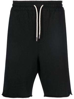 There Was One drawstring organic cotton track shorts - Black