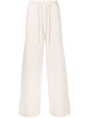There Was One drawstring ribbed-knit track pants - Neutrals