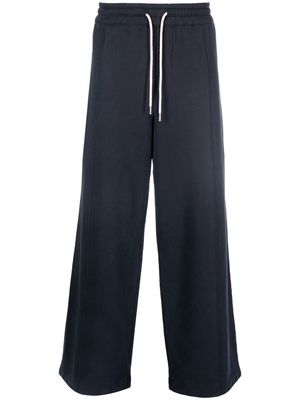 There Was One drawstring-waist organic-cotton track pants - Blue