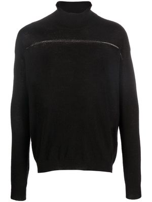 There Was One fine-knit open-stitch jumper - Black