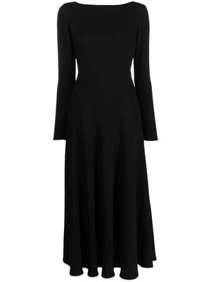 There Was One flared long-sleeved midi dress - Black