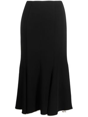 There Was One flute-hem midi skirt - Black