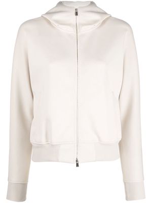 There Was One funnel-neck zip-up hoodie - Neutrals