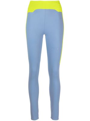 There Was One high-waisted side-stripe leggings - Blue