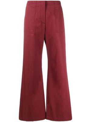 There Was One high-waisted wide-leg cargo trousers - Red