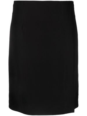 There Was One high-waisted wrap-effect skirt - Black