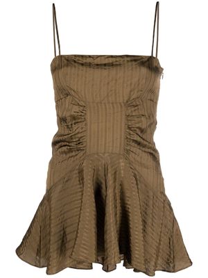 There Was One jacquard-stripe draped slip top - Green