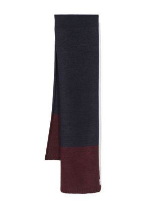 There Was One Kids colour-block ribbed-knit scarf - Blue