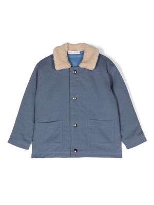 There Was One Kids faux shearling-collar padded jacket - Blue