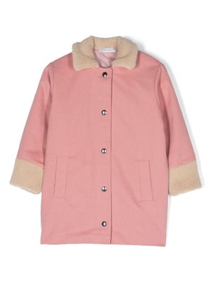 There Was One Kids faux shearling-trim padded coat - Pink