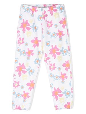 There Was One Kids floral-print track pants - White