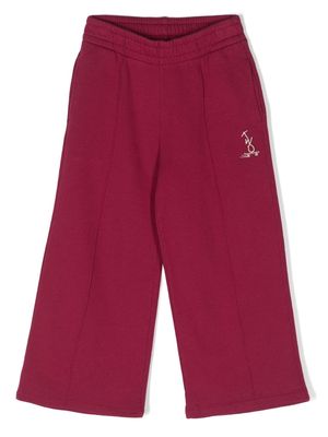 There Was One Kids logo-embroidered wide-leg track pants