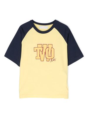 There Was One Kids logo-print cotton T-shirt - Yellow