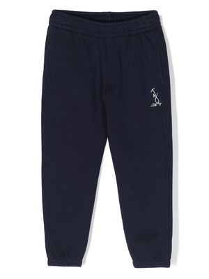 There Was One Kids logo-print cotton track pants - Blue