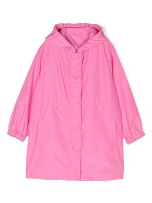 There Was One Kids logo-print hooded raincoat - Pink