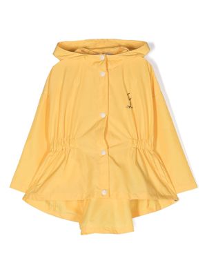 There Was One Kids logo-print hooded raincoat - Yellow