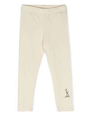 There Was One Kids logo-print jersey leggings - Neutrals