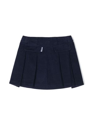 There Was One Kids pleated corduroy miniskirt - Blue