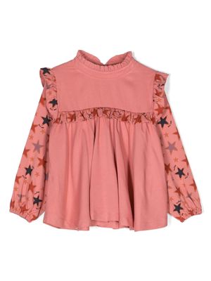 There Was One Kids star-print ruffled blouse - Pink