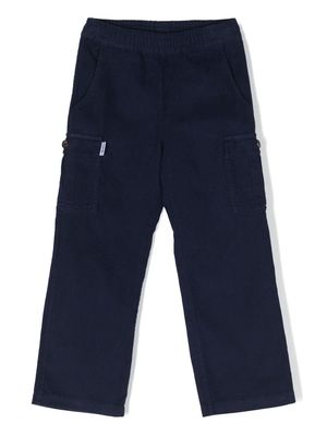 There Was One Kids straight-leg corduroy cargo trousers - Blue