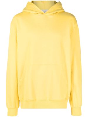 There Was One logo-print cotton hoodie - Yellow