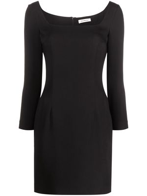 There Was One long-sleeve square-neck dress - Black