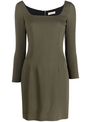 There Was One long-sleeve square-neck dress - Green