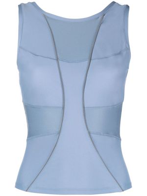 There Was One mesh-inserts tank top - Blue