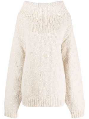 There Was One mock-neck chunky-knit jumper - White