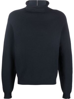 There Was One mock-neck fine knit jumper - Blue