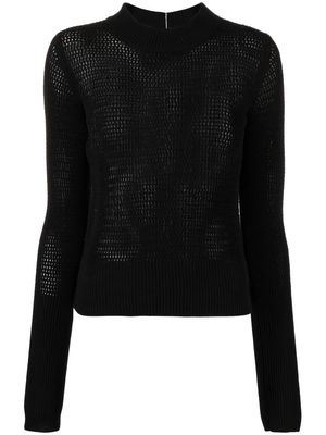 There Was One mock-neck open-knit jumper - Black