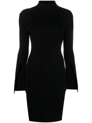 There Was One mock-neck ribbed dress - Black