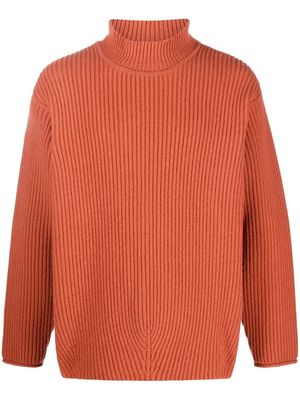 There Was One mock-neck ribbed jumper - Orange