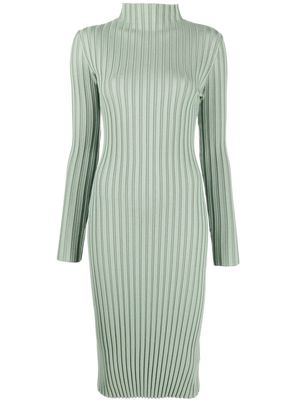 There Was One mock-neck ribbed-knit dress - Green