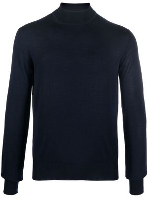 There Was One mock-neck virgin-wool jumper - Blue